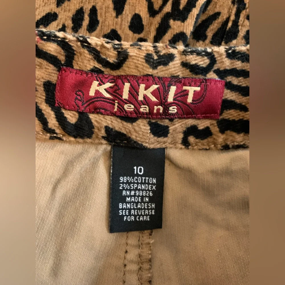 Vintage Kikit Jeans‎ Leopard Corduroy Skirt Size 10